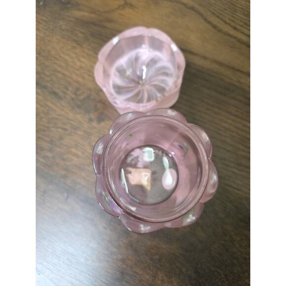 Fenton 3.5" Pink Satin Trinket Box Floral Design Handpainted In USA - Picture 13 of 16